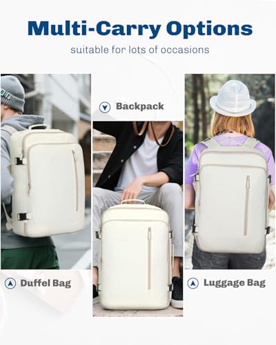 Hynes Eagle 38L Flight Approved Backpack Carry On Travel Bag for Men Women - color: Beige