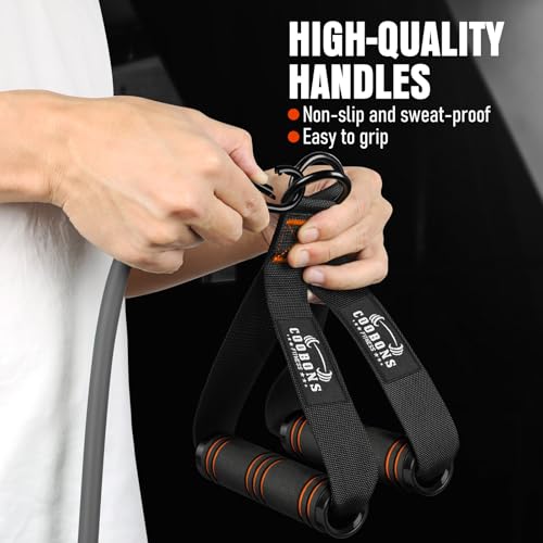 Resistance Bands with Handles, 175lb Exercise Bands for Working Out, Fitness Bands, Workout Bands with Door Anchor and Ankle Straps, Physical Therapy, Yoga, Strength Training Home Gym Equipment - style: 375LBS