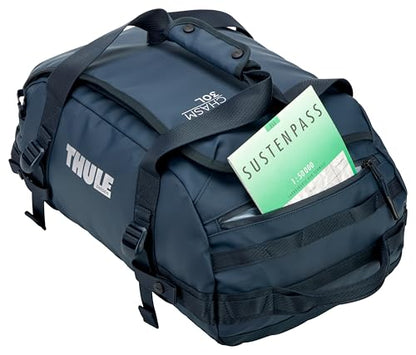 Thule Chasm Duffel bag, Weather-resistant materials, Easy packing, Converts to backpack, Internal pockets, Travel-ready - color: DARKEST BLUE, size: 30L