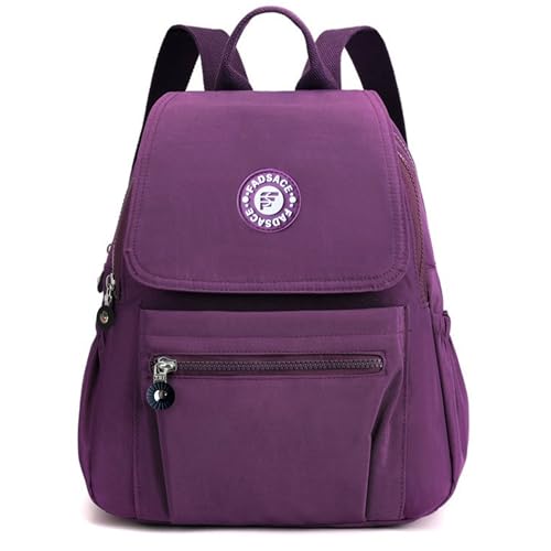 Fadsace Nylon Women Backpacks,Casual Lightweight Daypack Mini Purse for Work Travel Shopping Daily Backpack (Purple) - color: Purple