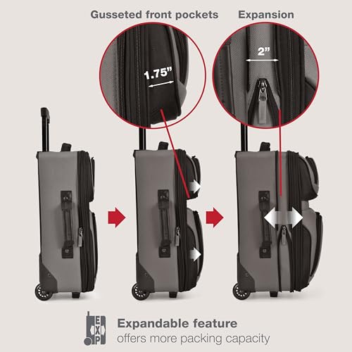 U.S. Traveler Rio Lightweight Softside Rolling Carry-on Suitcase, 2-Wheel Set, Grey - color: Grey, size: 21"/14"