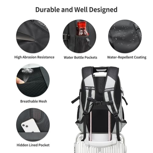 ARCTIC HUNTER AH Travel Carry On 15.6" Laptop Backpack for Men, Large 30L Anti-Theft & Waterproof Backpacks Flight Approved for Business, Commuting, Work, Weekend Casual Daypack, Grey, Silver - color: Sliver