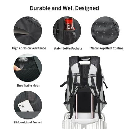 ARCTIC HUNTER AH Travel Carry On 15.6" Laptop Backpack for Men, Large 30L Anti-Theft & Waterproof Backpacks Flight Approved for Business, Commuting, Work, Weekend Casual Daypack, Grey, Silver - color: Sliver