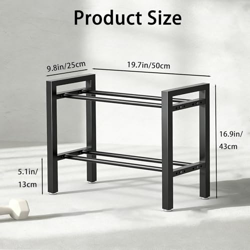 Dumbbell Storage Rack, Weight Rack for Dumbbells, 2 Tier Adjustable Kettlebell Rack Shelf Weight holder for Home Gym Heavy-Duty Space-Saving (Rack Only) - size: 20IN