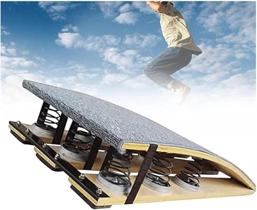 Heavy Gymnastics Springboard, Auxiliary Springboard for Gymnastics and Vault Training, 9 Steel Springs, Suitable for Hardwood Anti Slip Springboard in Gyms, Schools, and Martial Arts Gyms - color: Grey