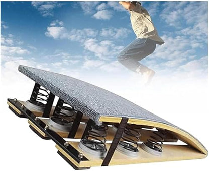 Heavy Gymnastics Springboard, Auxiliary Springboard for Gymnastics and Vault Training, 9 Steel Springs, Suitable for Hardwood Anti Slip Springboard in Gyms, Schools, and Martial Arts Gyms - color: Grey