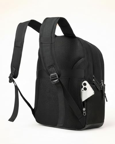 TRAILKICKER Classic Laptop Backpack with Padded 17 inch Laptop Sleeve, Multi Pocket Backpack, Casual Daypack Backpacks (Black & Brown) - color: Black & Brown
