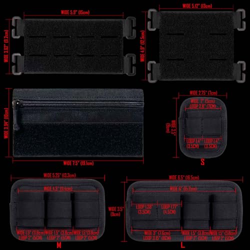 6 Piece Tactical Bag Insert Pack, Modular Elastic Loop Panel Organizers Pouch Insert Attachment with Hook Backed Fastener for Backpack Accessories - color: Green