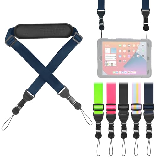 FIEIL Universal Shoulder Strap, Neoprene Padded Bag Strap with Double Adjustable Buckles, Comfortable Neck Lanyard for Camera, Cellphone Tablet,iPad, Laptop, Binocular, Luggage Bag(Royal Blue) - color: Royal Blue