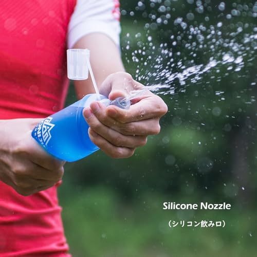 TRIWONDER TPU Soft Folding Water Bottles BPA-Free Collapsible Flask for Hydration Pack - Ideal for Running Hiking Cycling Climbing (450ml/15.22oz - Pack of 2) - color: 450ml/15.22oz - Pack of 2