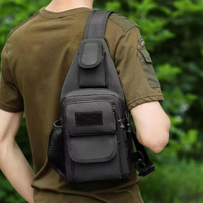 Sling Bag Crossbody Backpack for Men Women Travel Outdoor Camping (Black) - color: Black