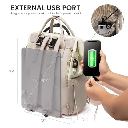 LOVEVOOK Diaper Bag Backpack, Baby Bag with Changing Station, Large Diaper Backpack for Moms Dads, Waterproof Leather Accents Baby Boy and Girl Bag for Travel Baby Essentials - color: Khaki-beige