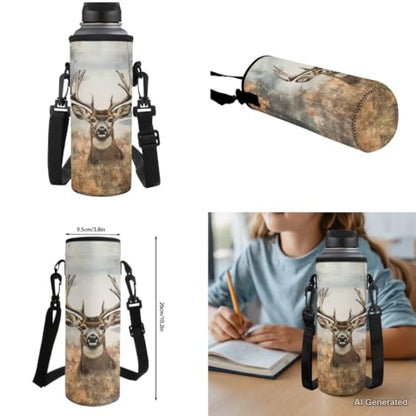 Deer Backpack for Boys School Backpack with Lunch Box Water Bottle Carrier and Pencil Case 4PCS Set Elementary School Backpacks for Boys Kids Bookbag with Adjustable Straps - color: Deer