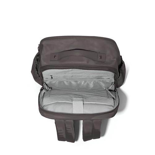 Baggallini Tribeca Expandable Laptop Backpack - 15"x11" Lightweight RFID Computer Bag for Work & Travel with Luggage Sleeve - color: Smoke Twill