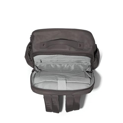 Baggallini Tribeca Expandable Laptop Backpack - 15"x11" Lightweight RFID Computer Bag for Work & Travel with Luggage Sleeve - color: Smoke Twill