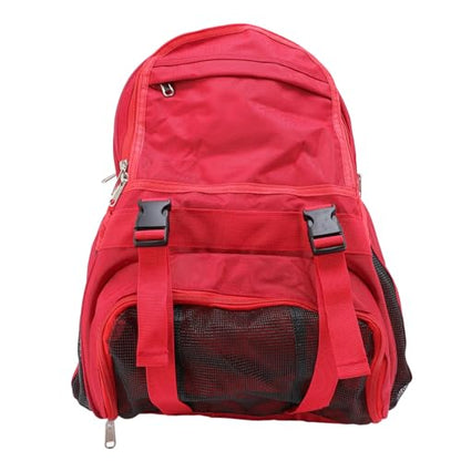 Zunate Large Capacity Sports Backpack, Oxford Cloth Bag with Laptop Compartment and Ventilated Mesh Pockets for Football Basketball Gear in Red, 40 X 30 X 25cm - color: Red