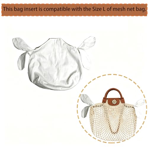 Handmade Bag Insert Organizer for Drawstring Mesh Bucket Bag Inner Insert Organizer Multi-Functional Net Bags Inner Bag (L) - size: L