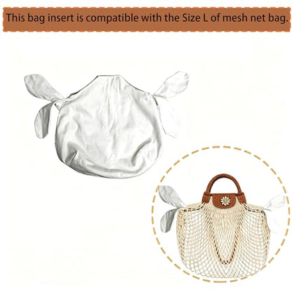 Handmade Bag Insert Organizer for Drawstring Mesh Bucket Bag Inner Insert Organizer Multi-Functional Net Bags Inner Bag (L) - size: L