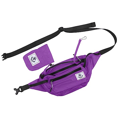 4Monster Hiking Waist Packs Portable,Water Resistant Fanny Bag with Adjustable Strap,Lightweight Crossbody Chest Bag Slim Bag - color: Purple