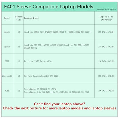 Smatree Elite Laptop Sleeve for 13 inch Apple ipad air M2 2024 A2899/ipad pro M4 2024 A2926/2022 M2 A2764/2021, DELL Latitude, Microsoft Surface, ACER, Protective Laptop Case with Pocket(E401) - size: 13 inch/E401/Size: 30.2*22.2cm