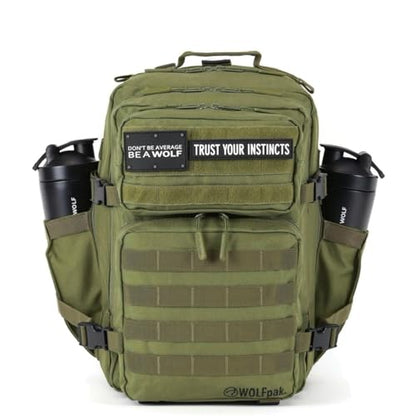 WOLFpak 35L Athletic Gym Backpack - Durable 1000D Waterproof Oxford Material with MOLLE Webbing, Laptop Pocket - color: Od Green
