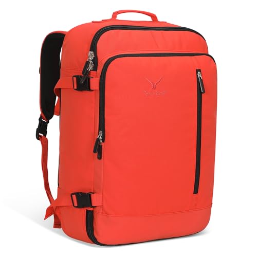 Hynes Eagle Carry on Backpack 38L Large Travel Backpack for Women Flight Approved Weekender Bag Laptop Backpack Men 15 inches Orange - color: Orange