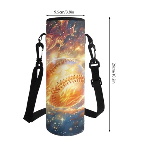 4 Piece Backpack Set for Girls and Boys Laptop Backpack Lunch Bag Pencil Case Lightweight Water Bottle Carrier Casual School Bookbag Set, Baseball Flame Starry Sky - color: Baseball Flame Starry Sky