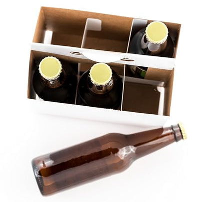 ICE N COLD 6pk Cardboard Carrier (White, 150ct) | Holds 6pk 12oz Bottles | FAST SAME DAY SHIPPING