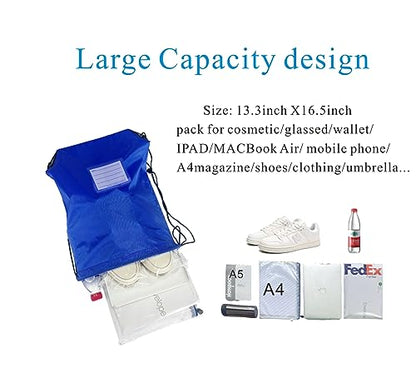 Drawstring Backpack Bulk 30 Packs Draw String Bags for Gym Sports Trip Pedestrianism Cinch Sack DIY for Women Men with Memo Card (royal blue) - color: Royal Blue