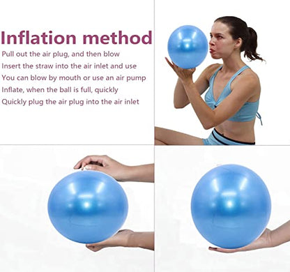 Small Exercise Ball 9 inch Pilates Ball Mini Yoga Ball Anti Burst Balance Physical Therapy Balls - color: Blue