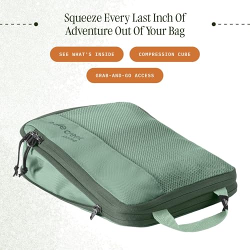 Eagle Creek Pack-It Reveal Compression Cube - Compression Packing Cubes for Optimizing Luggage Space - Convenient Top Handle - Self Repairing Zippers - Small - Willow Green - color: Willow Green, size: 7" x 1" 10"