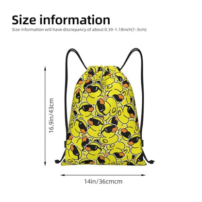 Gianlaima Duck Sunglasses Cartoon Animal Funny Drawstring Bags Backpack Bag Sport Gym Sack String Bag Yoga Dance Travel Bag For Men Women - color: Black36