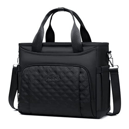 AIJIEKE Large Insulated Lunch Bag for Men Women, Leakproof Work Lunch Box | Keeps food fresh 8-12 hours. Spacious multi-pocket design with a removable strap. Water-resistant and easy-wipe interior - color: Black