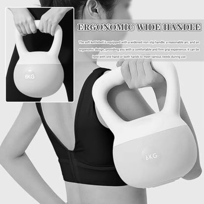 Kettlebell Home Fitness Women Soft Kettlebell Weights, New PVC Soft Rubber Kettle Ball, Does Not Damage The Floor, Practice Hip/body Shaping(Purple-2.5kg)