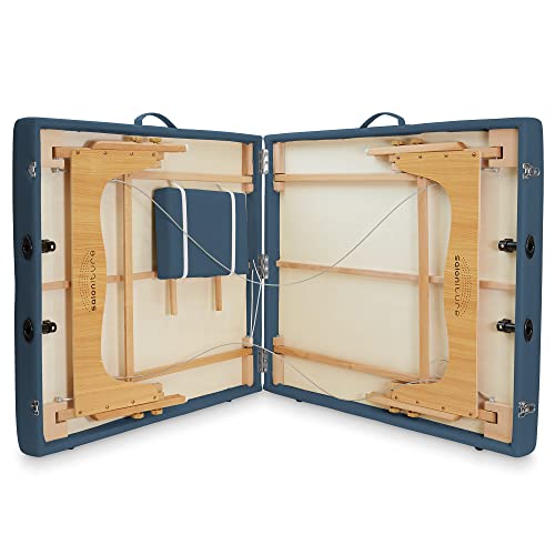 Saloniture Portable Physical Therapy Massage Table - Low to Ground Stretching Treatment Mat Platform - Blue - color: Blue