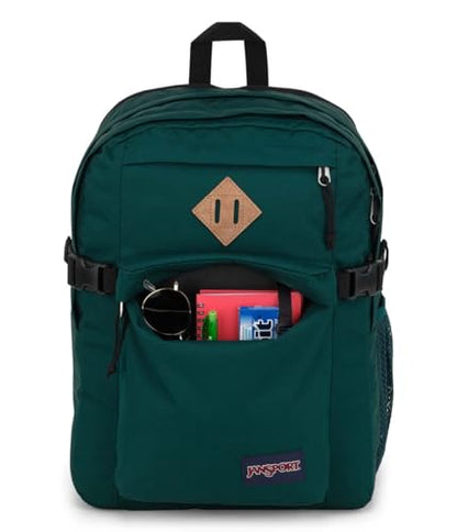 JanSport Main Campus Backpack - Travel or Work Backpack with 15-Inch Laptop Sleeve and Dual Water Bottle Pockets, Deep Juniper - color: Deep Juniper