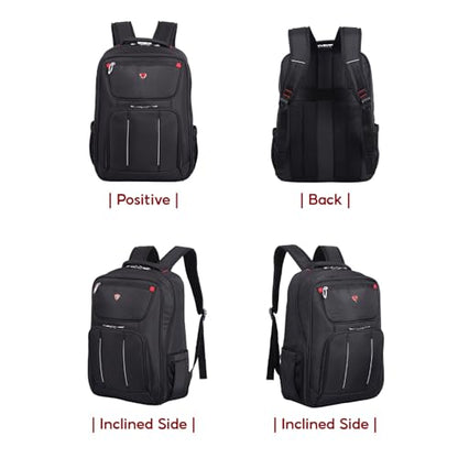 SAKOS Turbo 15.6 inch Laptop Backpack, Professional Travel Backpack Carry on Flight - TSA Approved, Water Repellent Luggage Backpack for Men & Women, College Backpack with Laptop Compartment - Black - color: 3. Turbo - Black