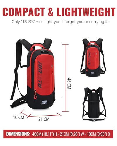 Croogo Hydration Packs,Hydration Backpack with 2L Hydration Bladder,Bicycle Daypack Waterproof Breathable Bag for Climbing - color: Ot04-red-sd