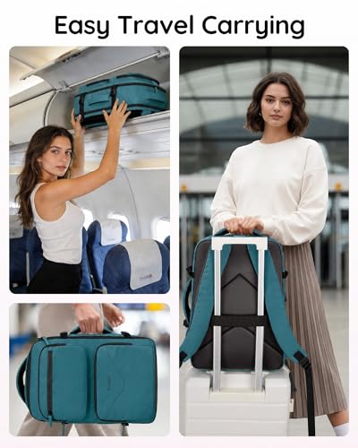 Taygeer Travel Personal Item Bag 18 x 14 x 8 Inches, Under Seat Carry on Backpack for Women with Water Bottle Pocket, Shoe Pouch and TSA Approved Laptop Compartment Fits 15.6 Inch Laptop, Peacock Blue - color: Peacockblue