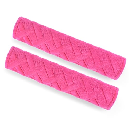 surpassme Car Seat Belt Pads Covers, 2PCS Seat Belt Shoulder Strap Covers Protector to Release Stress to Your Neck and Shoulder for a Safety Driving(Pink) - color: Pink, size: Cross-2pcs-10.43 inches