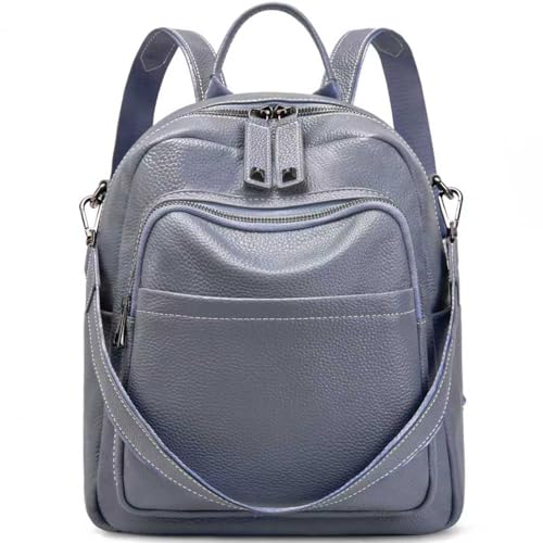 BOYATU Genuine Leather Backpack Purse for Women: Anti Theft Convertible Soft Backpacks - Elegant Womens Travel Backpack (03 Medium-Haze Blue) - color: 03 Medium-haze Blue