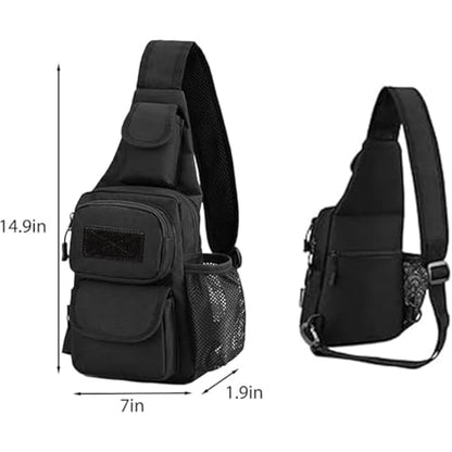 Sling Bag Crossbody Backpack for Men Women Travel Outdoor Camping (Black) - color: Black