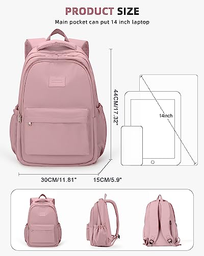 Lightweight School Backpack for Women Men, Laptop Travel Casual Daypack College Secondary School Bags Bookbag for Teenage Girls Boys, Pink - color: B1-pink