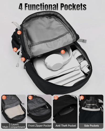 35L Foldable Hiking Backpack for Men Women, Large Packable Lightweight Outdoor Daypack with Chest Strap, Waterproof Rucksack Backpacks for Travel Hiking Camping Trekking Mountaineer, Black - color: Black