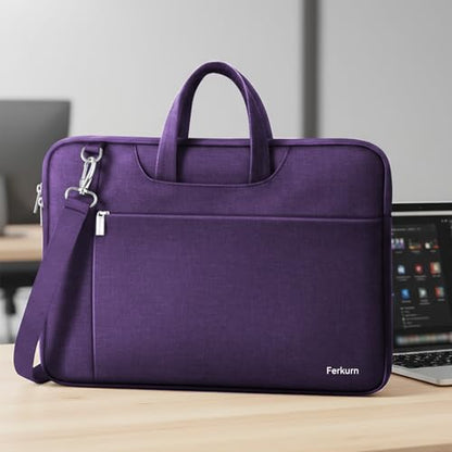 Ferkurn Laptop Case Bag Women Men Computer Sleeve with Shoulder Compatible with HP/Inspiron/Thinkpad/Vivobook/MSI/Surface, 17.3 inch, Violet - color: Violet, size: 17.3 inch
