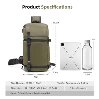 Camera Sling Bag, Crossbody Shoulder Bag for Canon, Nikon, Sony, Fuji DSLR/SLR/Mirrorless Cameras, Photographer Photography Bag (olive green) - color: olive green