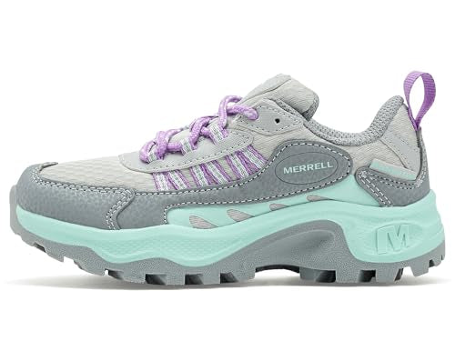 Merrell Kids' Stowe Low - color: Grey/Aqua, size: 5 Big Kid