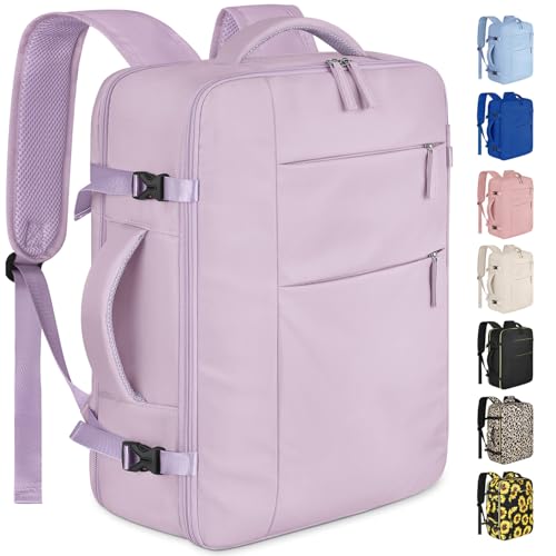 Capolo Travel Backpack for Women Men Waterproof Laptop Backpack Airlines Approved Personal Item Backpack Bag Computer Bookbag for Business, Work, Traveling Fits 15.6 Inch Laptop(Purple) - color: Purple, size: 15.6 Inch