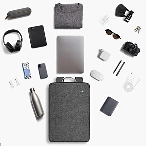 ZINZ Slim & Expandable Laptop Backpack Water Resistant Backpack Travel Backpack Compatible with MacBook Air/Pro/Neo 13-14 inch, XPS 13/14, Surface 13.5" and Most 13-14 Notebooks，G01BK01 - color: G01bk01, size: 13"-14"
