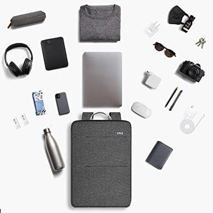 ZINZ Slim & Expandable Laptop Backpack Water Resistant Backpack Travel Backpack Compatible with MacBook Air/Pro/Neo 13-14 inch, XPS 13/14, Surface 13.5" and Most 13-14 Notebooks，G01BK01 - color: G01bk01, size: 13"-14"